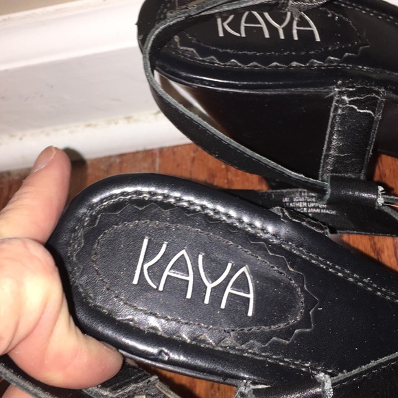 Kaya leather wedges Sz 8 - Picture 4 of 5